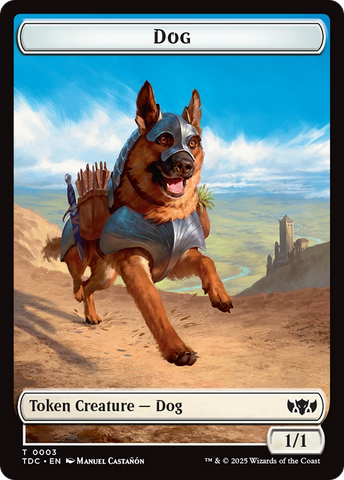 Dog // Goblin Double-Sided Token [Tarkir: Dragonstorm Commander Tokens]