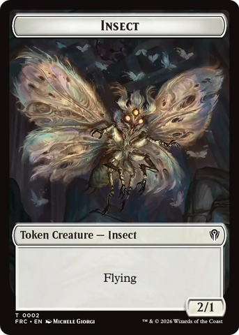 Warrior // Insect Double-Sided Token [Reality Fracture Commander Tokens]