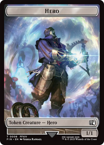 Human Soldier // Hero (0008) Double-Sided Token [FINAL FANTASY Commander Tokens]