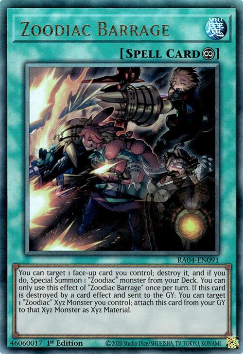 Zoodiac Barrage [RA04-EN091] Prismatic Ultimate Rare