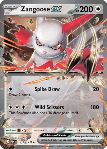 Zangoose ex (167/217) [Mega Evolution: Ascended Heroes]