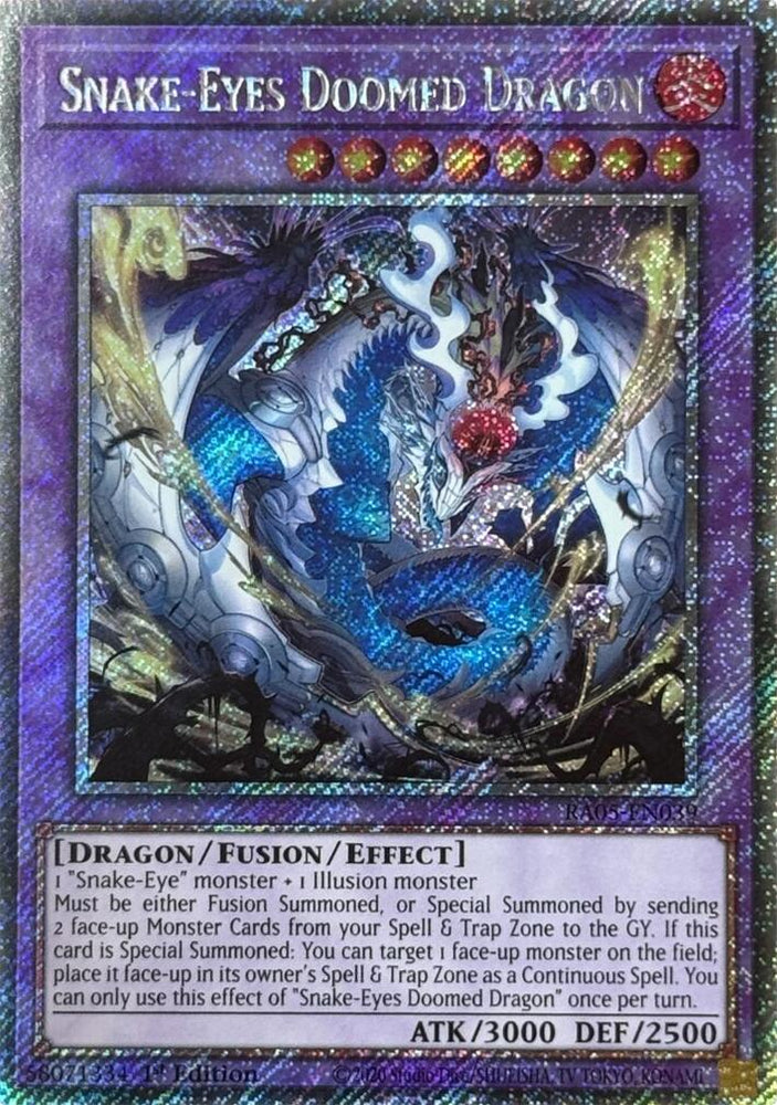 Snake-Eyes Doomed Dragon (Platinum Secret Rare) [RA05-EN039] Platinum Secret Rare