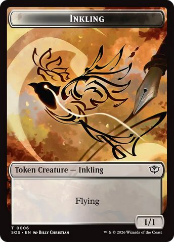 Inkling (0006) // Spirit (0010) Double-Sided Token [Secrets of Strixhaven Tokens]