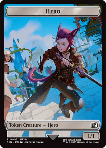 Spirit // Hero (0002) Double-Sided Token [FINAL FANTASY Commander Tokens]