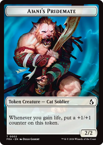 Ajani's Pridemate // Mowu Double-Sided Token [Reality Fracture Tokens]