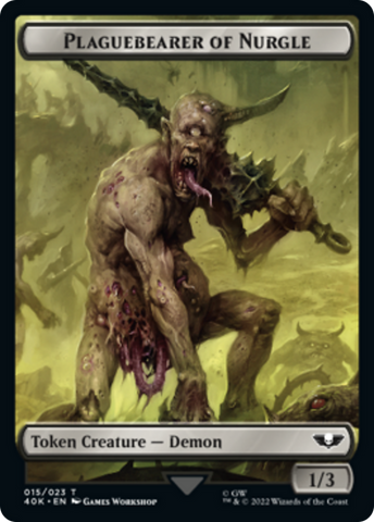 Spawn // Plaguebearer of Nurgle Double-sided (Surge Foil) [Warhammer 40,000 Tokens]