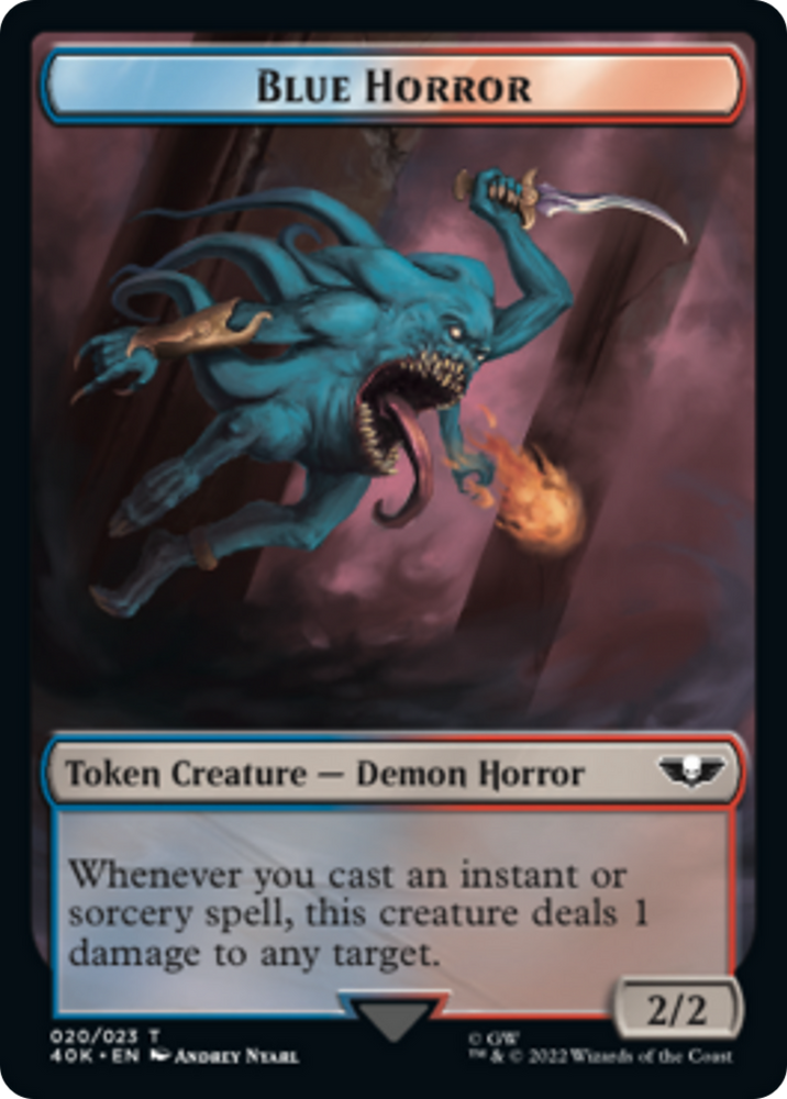 Spawn // Blue Horror Double-sided (Surge Foil) [Warhammer 40,000 Tokens]
